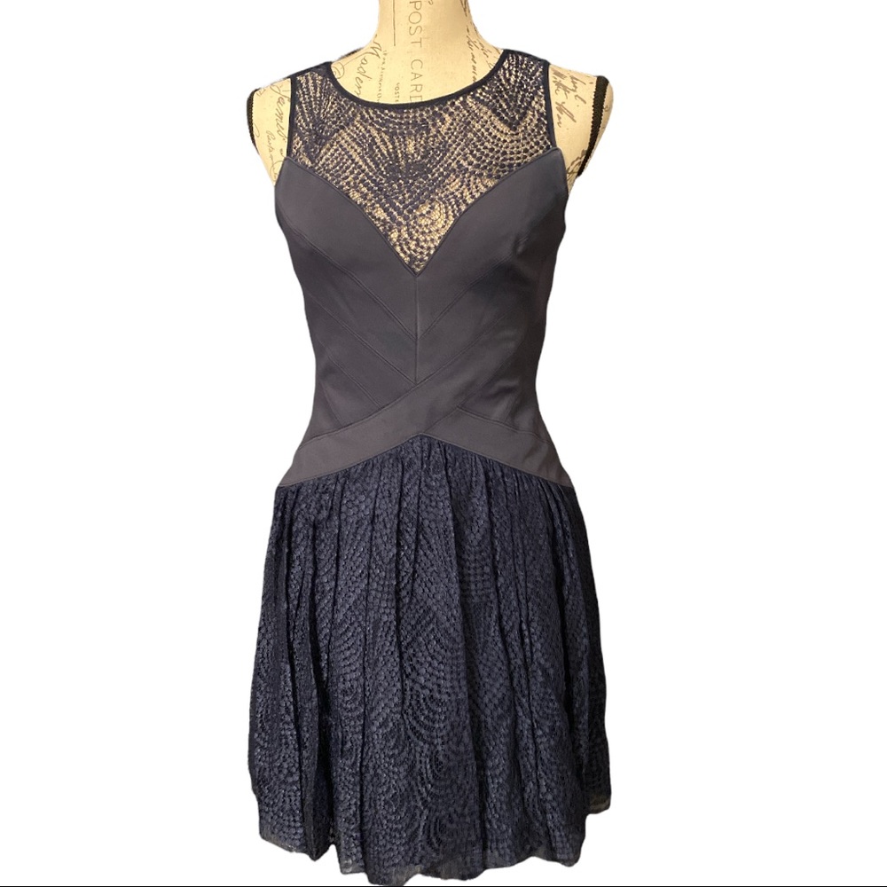 BCBG Navy Blue Dress Size 4. Used once. Stretchable, Comfortable and Elegant